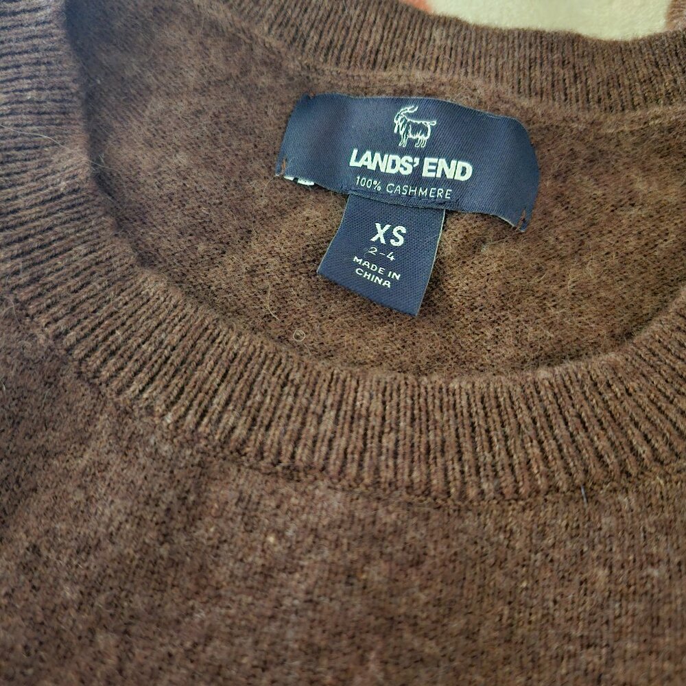 SOLD All 3 Lands End sweaters bundle-Lands' End 100% cashmere Brown sweater,  XS